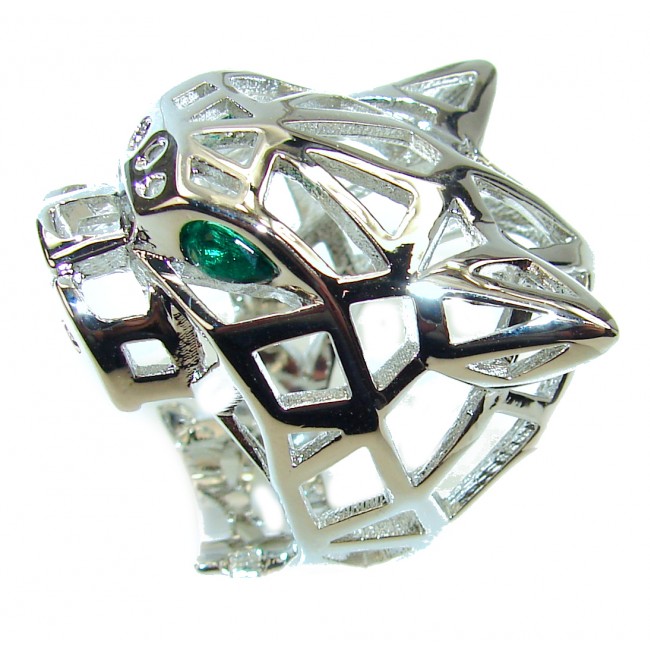 Panther .925 Sterling Silver handcrafted Statement Ring size 8
