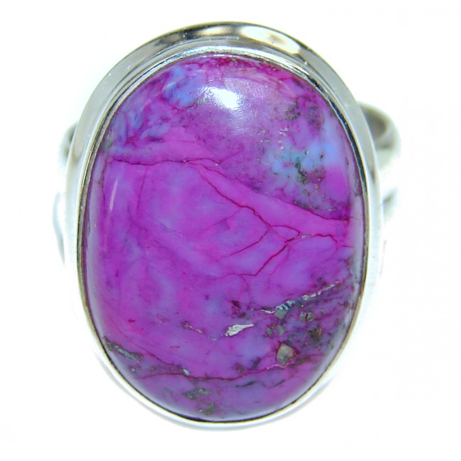 Purple Turquoise .925 Sterling Silver handcrafted ring; s. 8 3/4