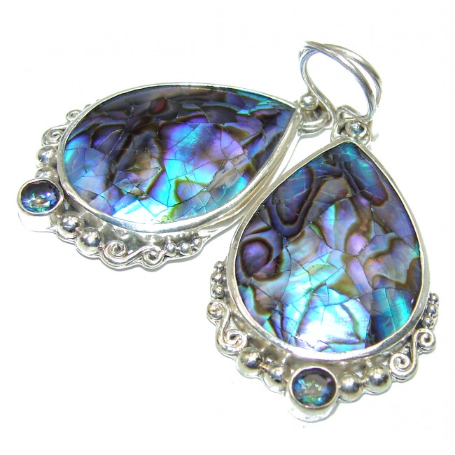 Real Beauty Diving Rainbow Abalone Sterling Silver earrings