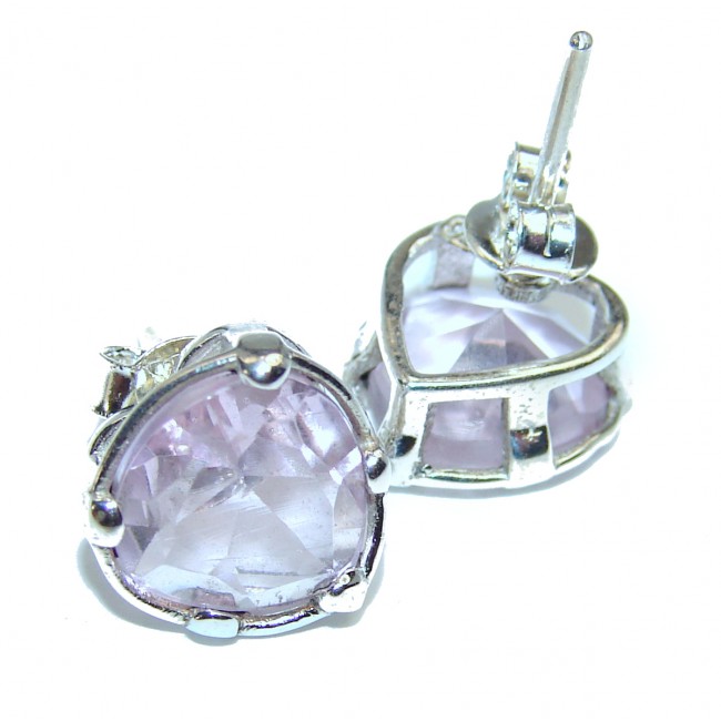 Pink Hearts Topaz .925 Sterling Silver handcrafted earrings