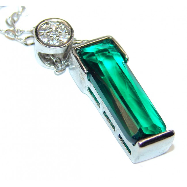 Green Queen Huge authentic Topaz .925 Sterling Silver handcrafted necklace