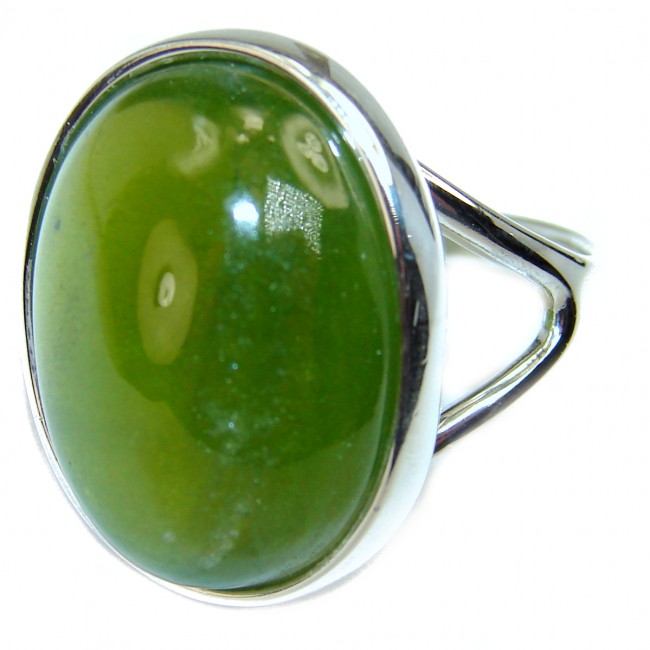 Authentic 56.5ctw Green Tourmaline .925 Sterling Silver brilliantly handcrafted ring s. 7