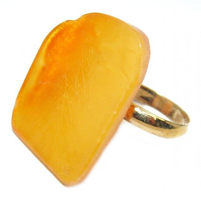 Best quality Butterscotch Baltic Amber .925 Sterling Silver handmade Ring size 7