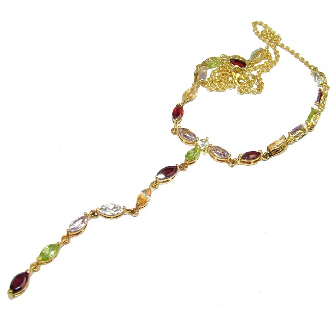 Color Fusion MultiGEM Gold over .925 Sterling Silver handcrafted necklace