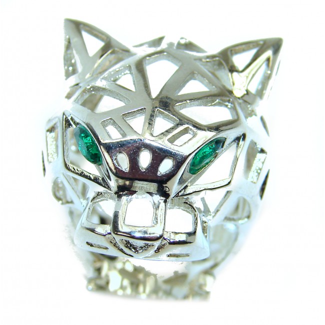 Panther .925 Sterling Silver handcrafted Statement Ring size 8