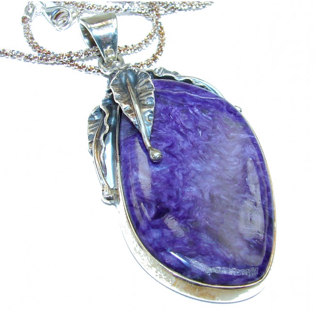 Great Quality Siberian Purple Charoite .925 Sterling Silver handmade Necklace