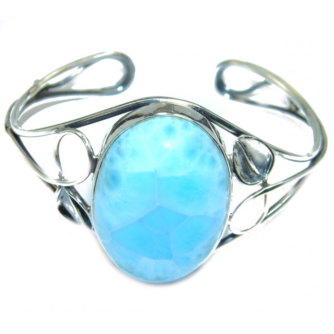 Real Beauty of Nature Blue Larimar .925 Sterling Silver handcrafted huge Bracelet / Cuff