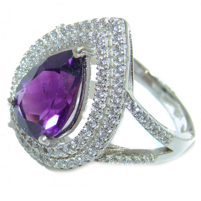 Purple Beauty 48.5 carat Amethyst .925 Sterling Silver Ring size 6 1/2