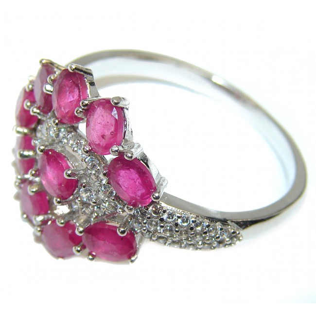 Red Ruby .925 Sterling Silver handcrafted Ring size 9
