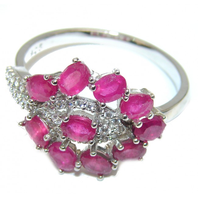 Red Ruby .925 Sterling Silver handcrafted Ring size 9