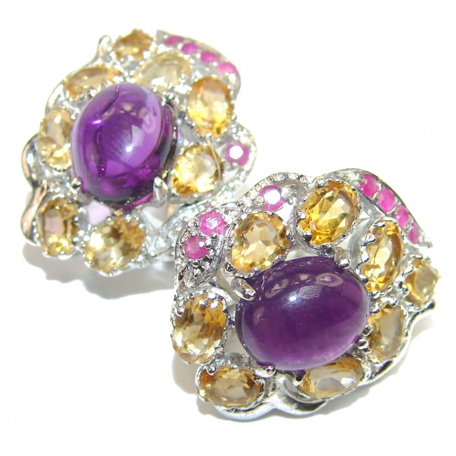 Exclusive natural Amethyst .925 Sterling Silver Earrings