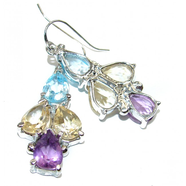 Authentic Multigem .925 Sterling Silver brilliantly handcrafted earrings