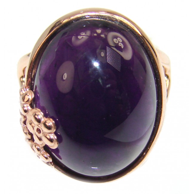 Purple Beauty 38.5 carat Amethyst 18K Gold over .925 Sterling Silver Ring size 7 1/4