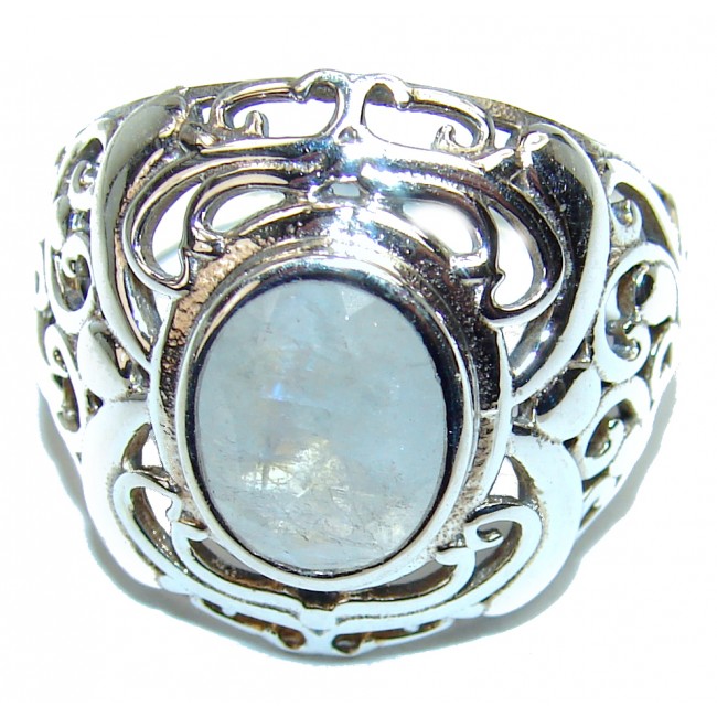 Special Fire Moonstone .925 Sterling Silver handmade ring s. 10
