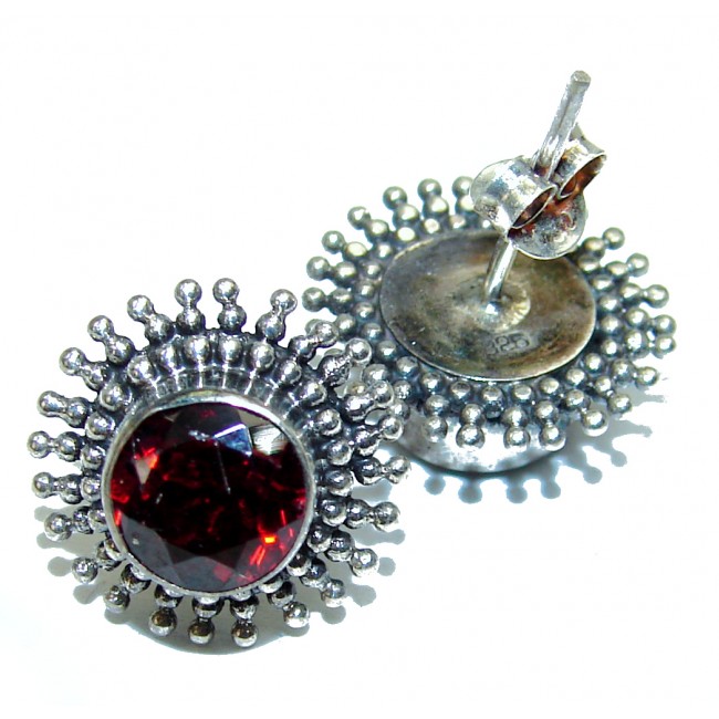 Authentic 5.2ct Garnet .925 Sterling Silver handmade earrings