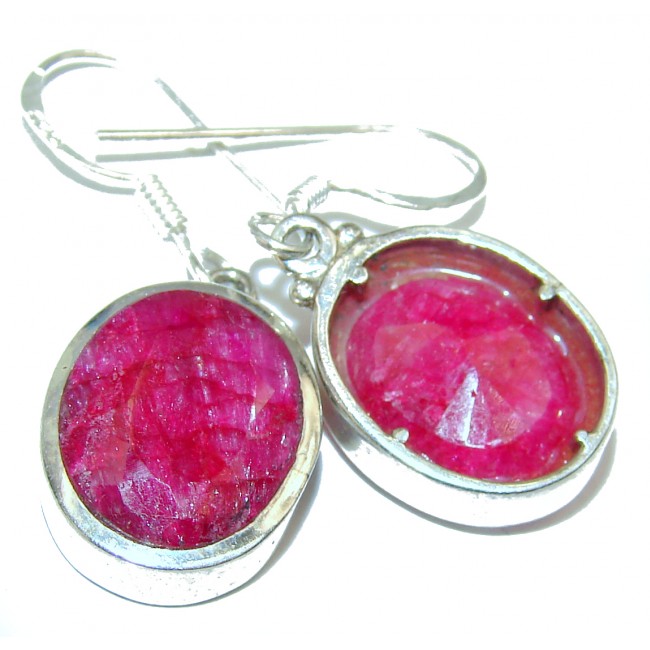 Incredible Ruby .925 Sterling Silver handcrafted earrings
