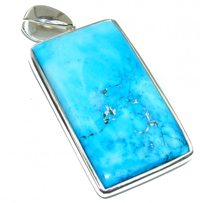One of a kind Precious Sleeping Beauty Turquoise .925 Sterling Silver handmade pendant