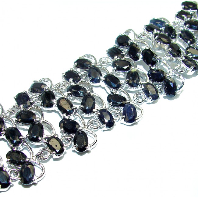 Luxury Style Authentic Sapphire .925 Sterling Silver handcrafted Bracelet