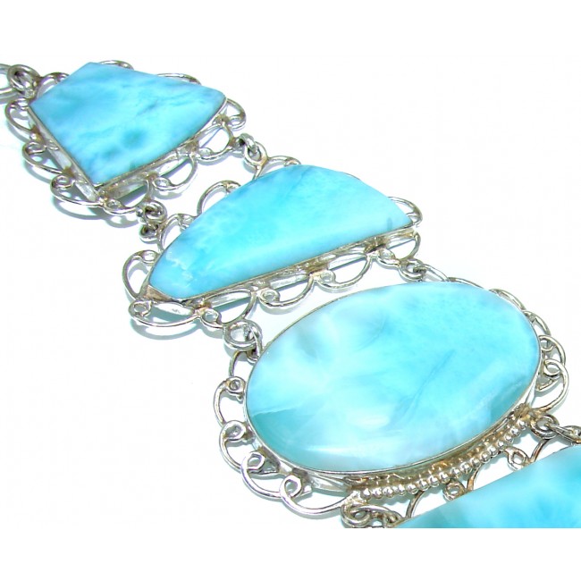 Caribbean Dream best quality Blue Larimar .925 Sterling Silver handcrafted Bracelet