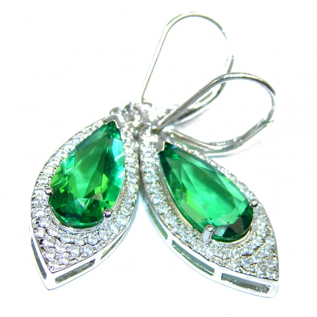 Amazing authentic Green Helenite .925 Sterling Silver earrings