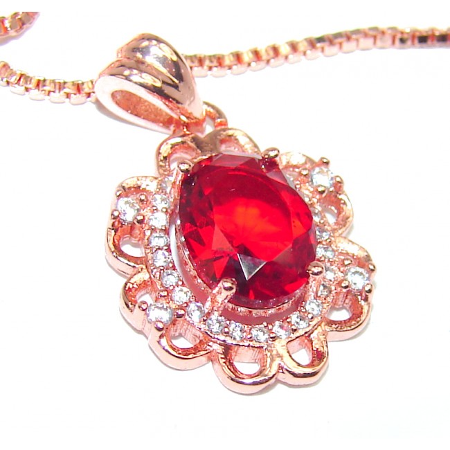 Incredible quality created Ruby .925 Sterling Silver necklace