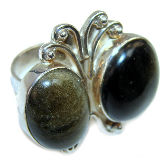 Mystical Night jasper .925 Sterling Silver handcrafted Ring s. 7