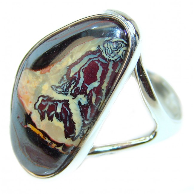 Australian Koroit Opal .925 Sterling Silver handcrafted Ring size 8 3/4