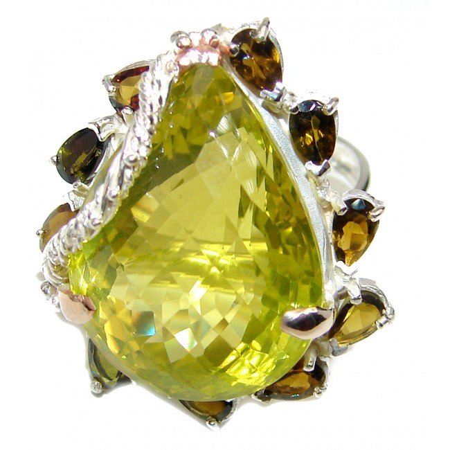 Luxurious Citrine .925 Sterling Silver handcrafted ring s. 9