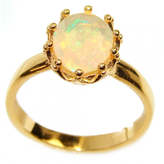 FRUITY REBEL 4.5 carat Ethiopian Opal 18k yellow Gold over .925 Sterling Silver handcrafted ring size 7