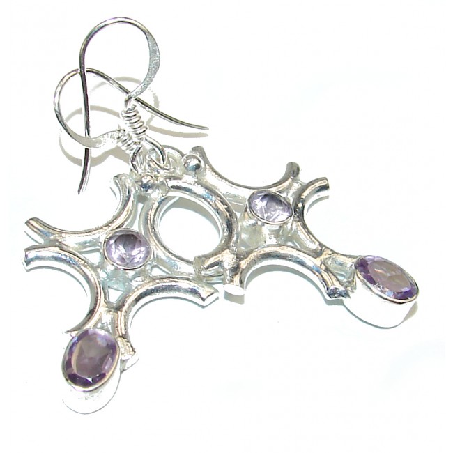 Holy Cross Amethyst .925 Sterling Silver handcrafted earrings