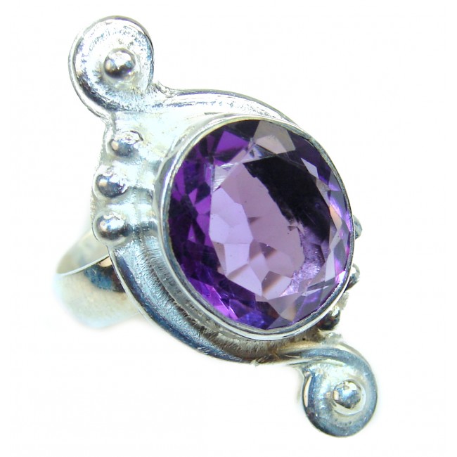 Purple Beauty 8.5 carat Amethyst .925 Sterling Silver Ring size 8