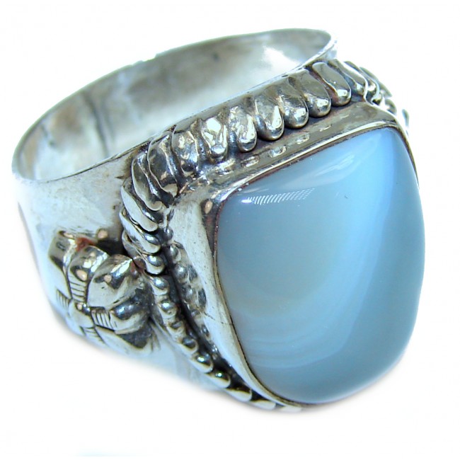 Great Crazy Lace Agate .925 handcrafted Sterling Silver Ring s. 9