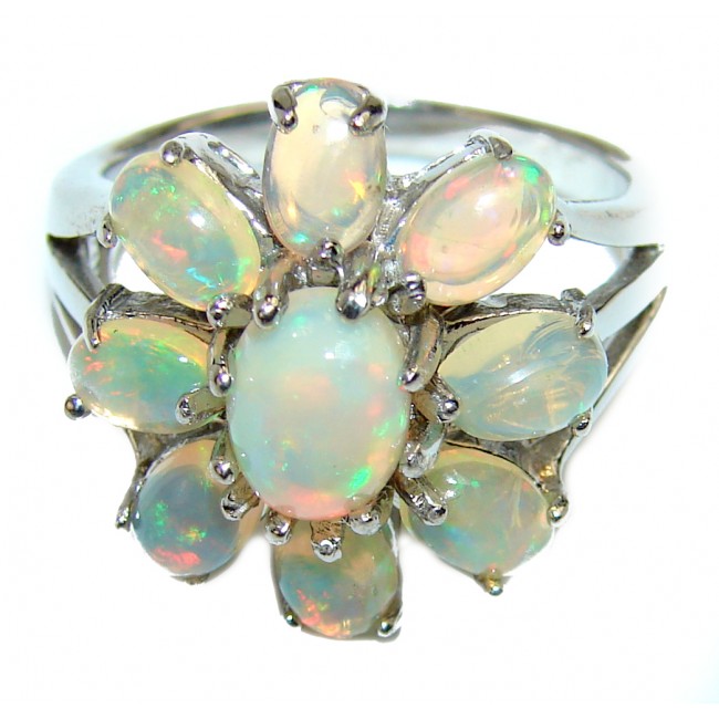 Dare to Dazzle Genuine Ethiopian Opal .925 Sterling Silver handmade Ring size 9