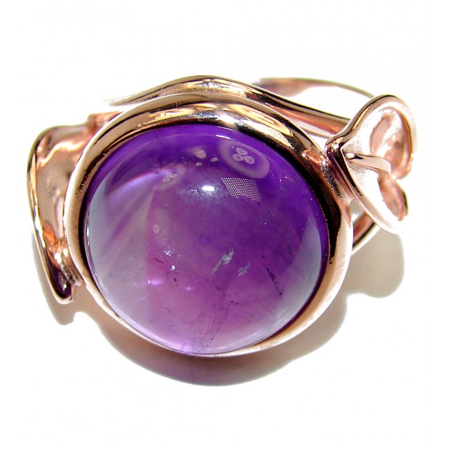 Purple Beauty 12.5 carat authentic Amethyst 14K Gold over .925 Sterling Silver Ring size 7 1/2