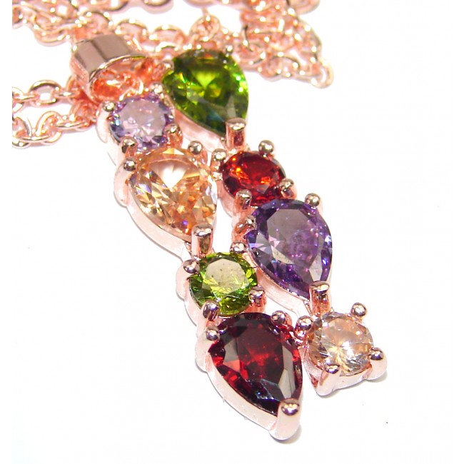 Fiesta Time Cubic Zirconia Sterling Silver handmade Necklace