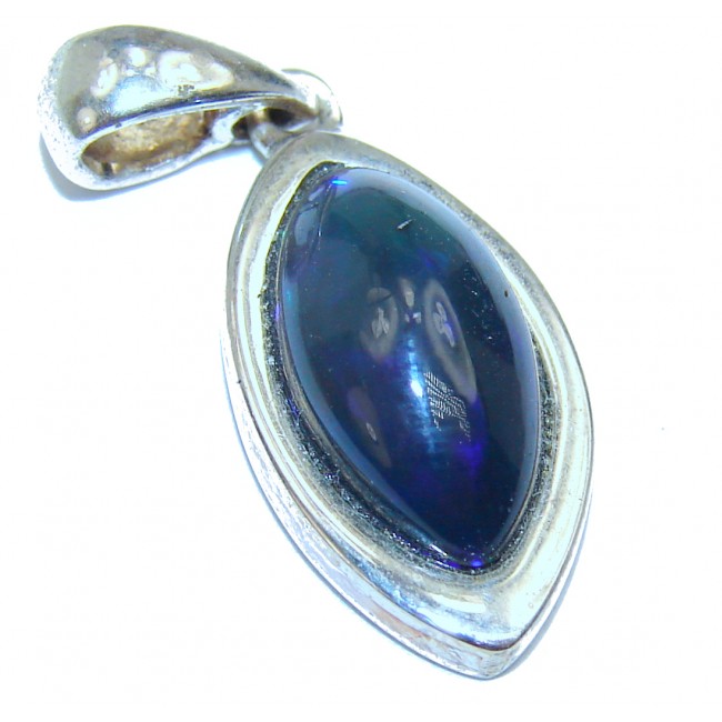 Perfection 11.2CTW Authentic Black Opal .925 Sterling Silver handmade Pendant
