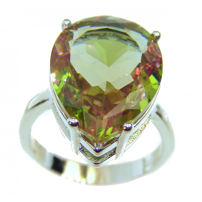 Huge Precious Alexandrite .925 Sterling Silver Statement Ring s. 6