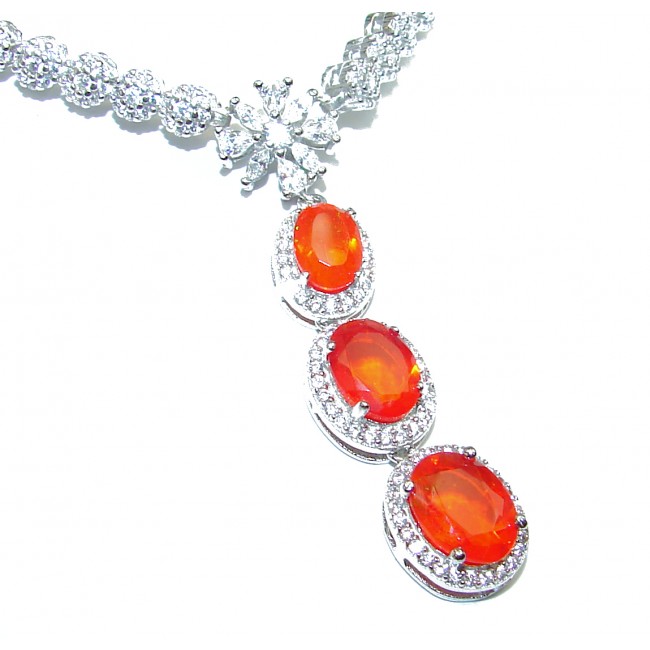 MasterPiece genuine Mexican Opal .925 Sterling Silver brilliantly handcrafted necklace