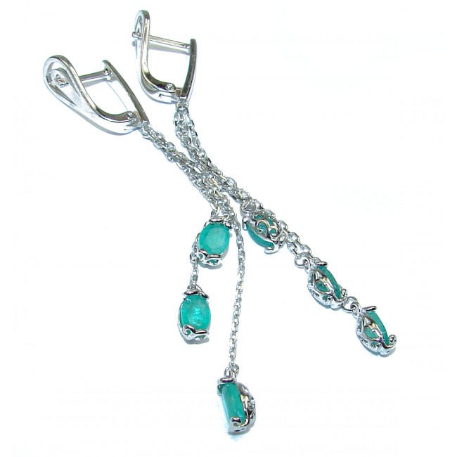 Spectacular Emerald .925 Sterling Silver handcrafted earrings