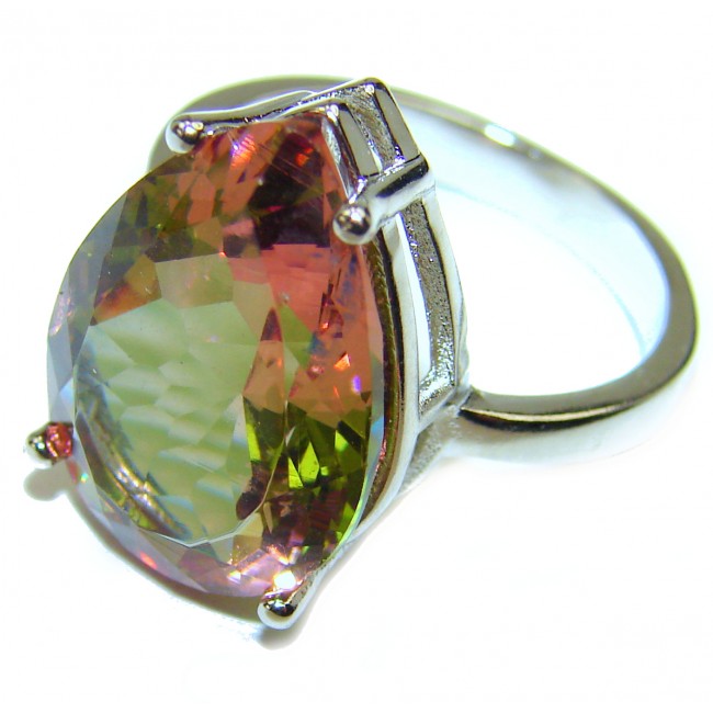 Huge Precious Alexandrite .925 Sterling Silver Statement Ring s. 8