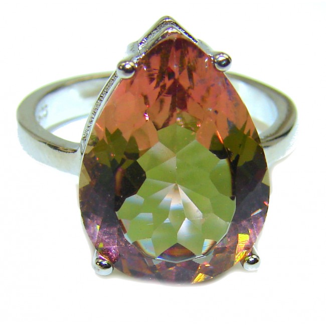 Huge Precious Alexandrite .925 Sterling Silver Statement Ring s. 8