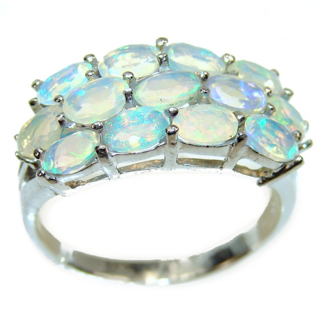 Precious Ethiopian Opal .925 Sterling Silver handcrafted ring size 9