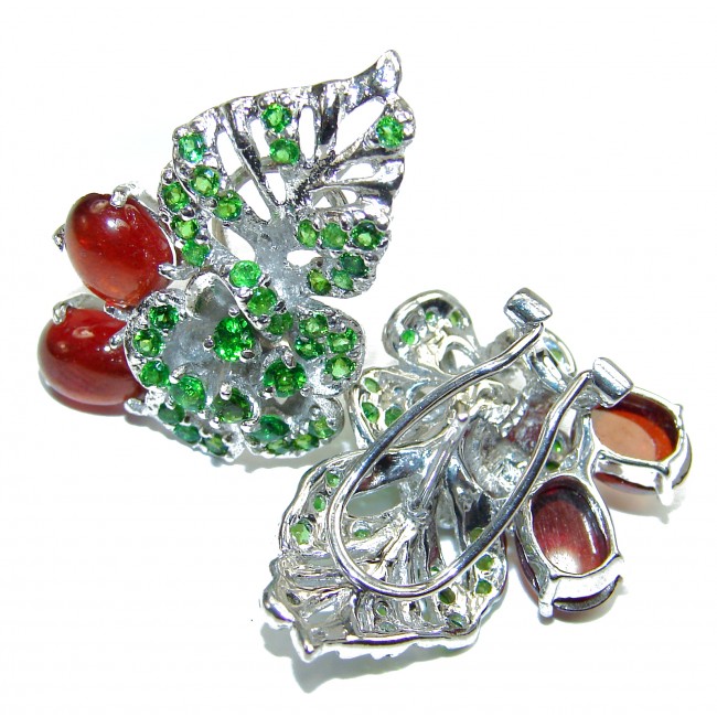 Spectacular Ruby Chrome Dipside .925 Sterling Silver handcrafted earrings