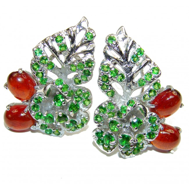 Spectacular Ruby Chrome Dipside .925 Sterling Silver handcrafted earrings