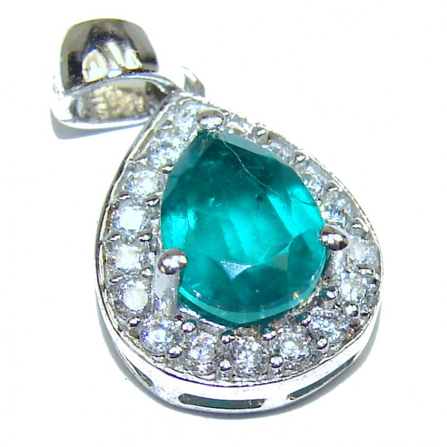 Emerald .925 Sterling Silver handmade Statement pendant