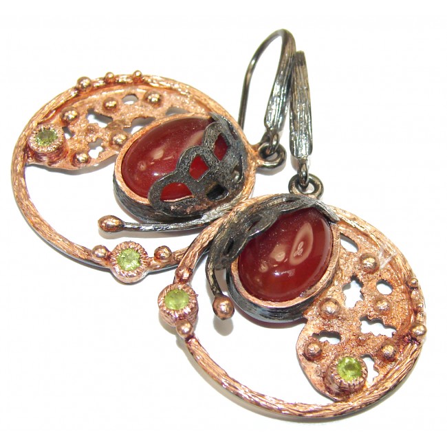My Passion Authentic Garnet 14K Gold over .925 Sterling Silver handcrafted earrings