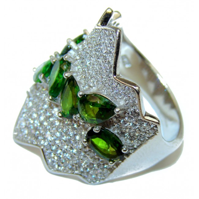 Special design Chrome Diopside .925 Sterling Silver handmade ring s. 7