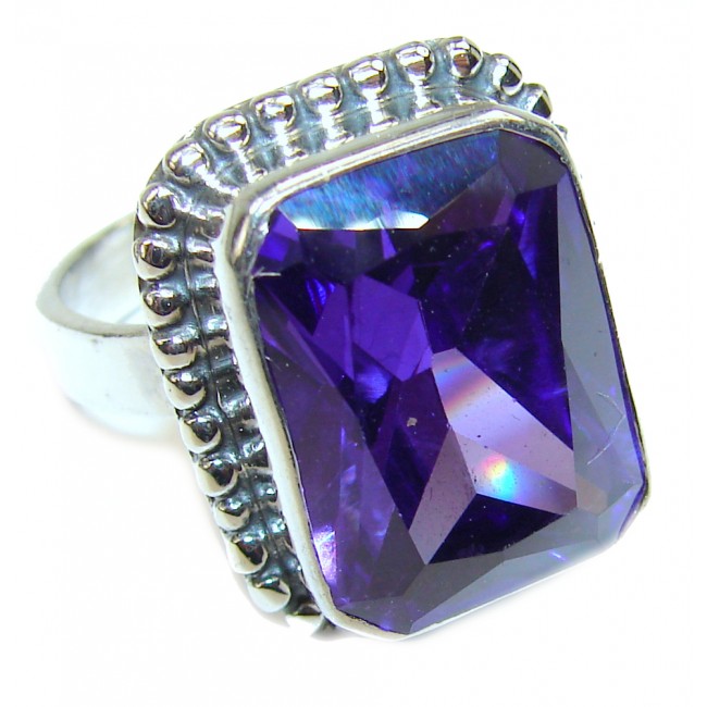 Purple Beauty 15.5 carat authentic Topaz .925 Sterling Silver Ring size 8