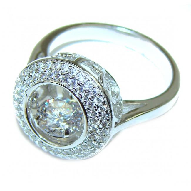 Unstoppable Love White Topaz with dancing topaz .925 Sterling Silver stack up ring size 7