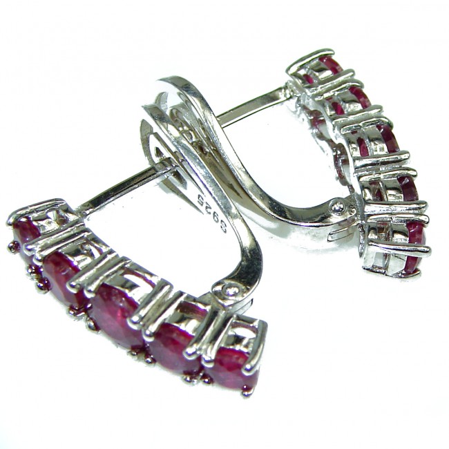 Spectacular Genuine Ruby .925 Sterling Silver handcrafted Earrings